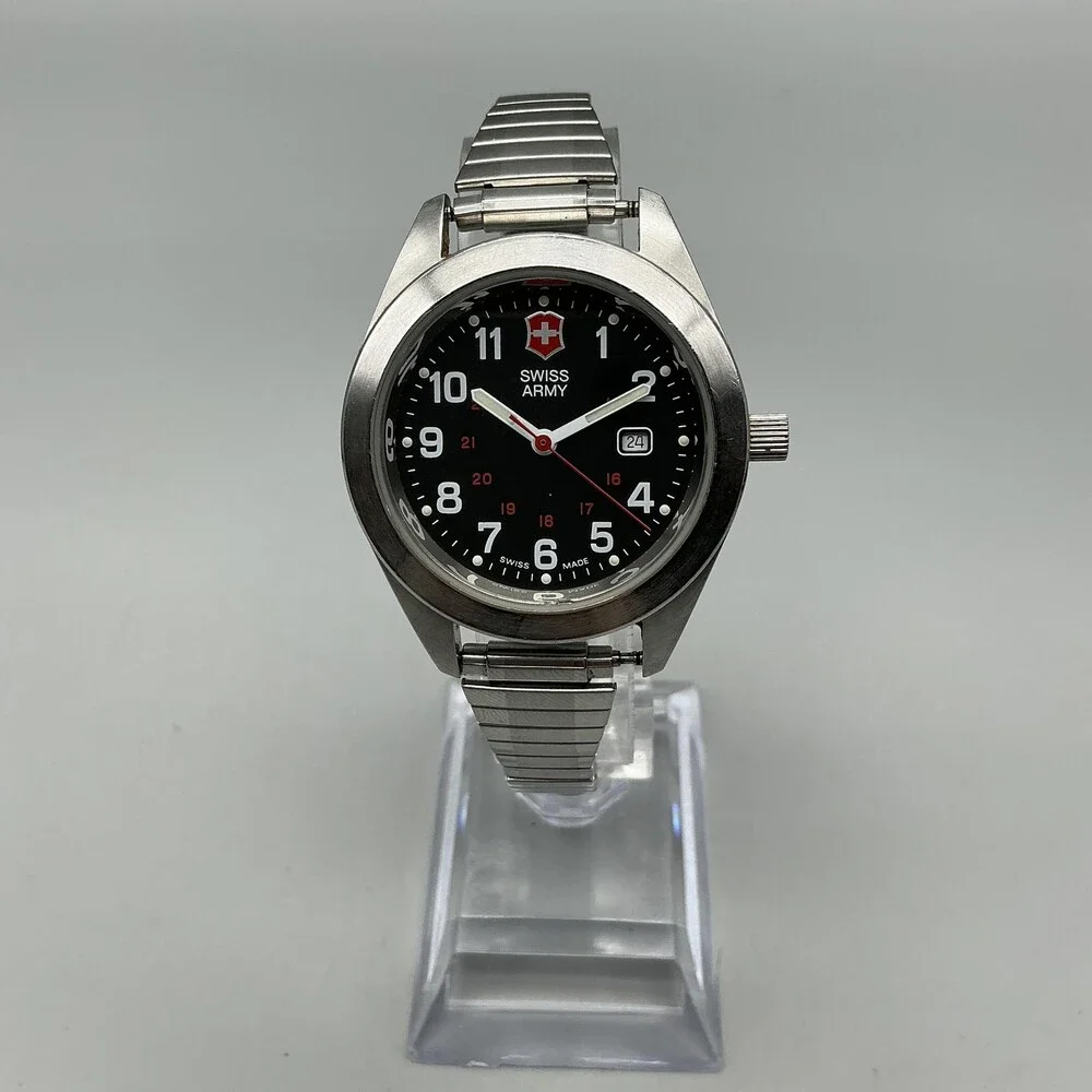 Victorinox Swiss Army Cavalier Mens Watch 34mm Black Dial NON WORKING For Parts